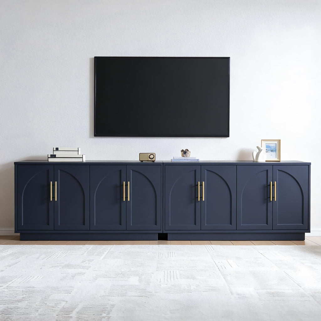 Buffet Cabinet with Storage, 59'' Modern Arched Sideboard Cabinet w/Adjustable Shelves, Wood Media TV Console Table