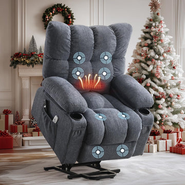 Power Lift Recliner Chair with Massage and Heat for Elderly