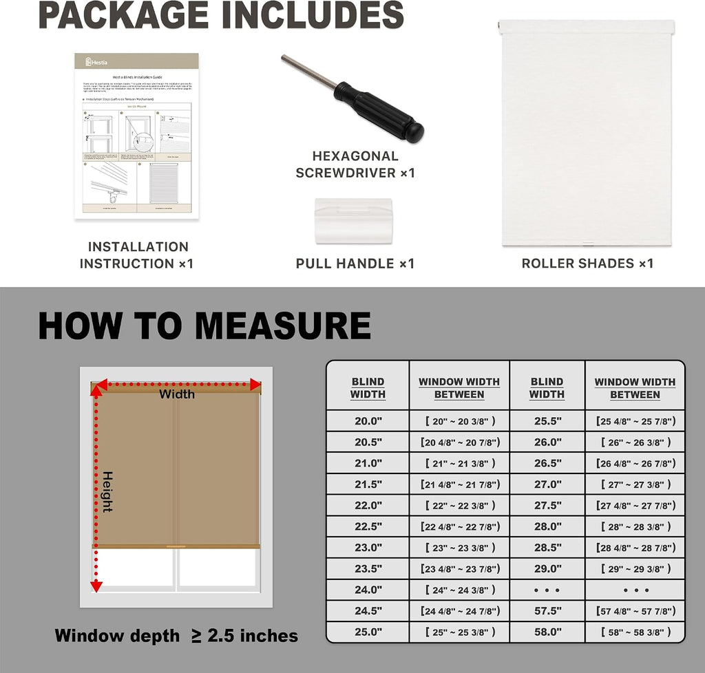 Blackout Roller Shades with Valance,White, | No-Drill Cordless Linen-Like Thermal Insulated Blinds, UV Proetction For