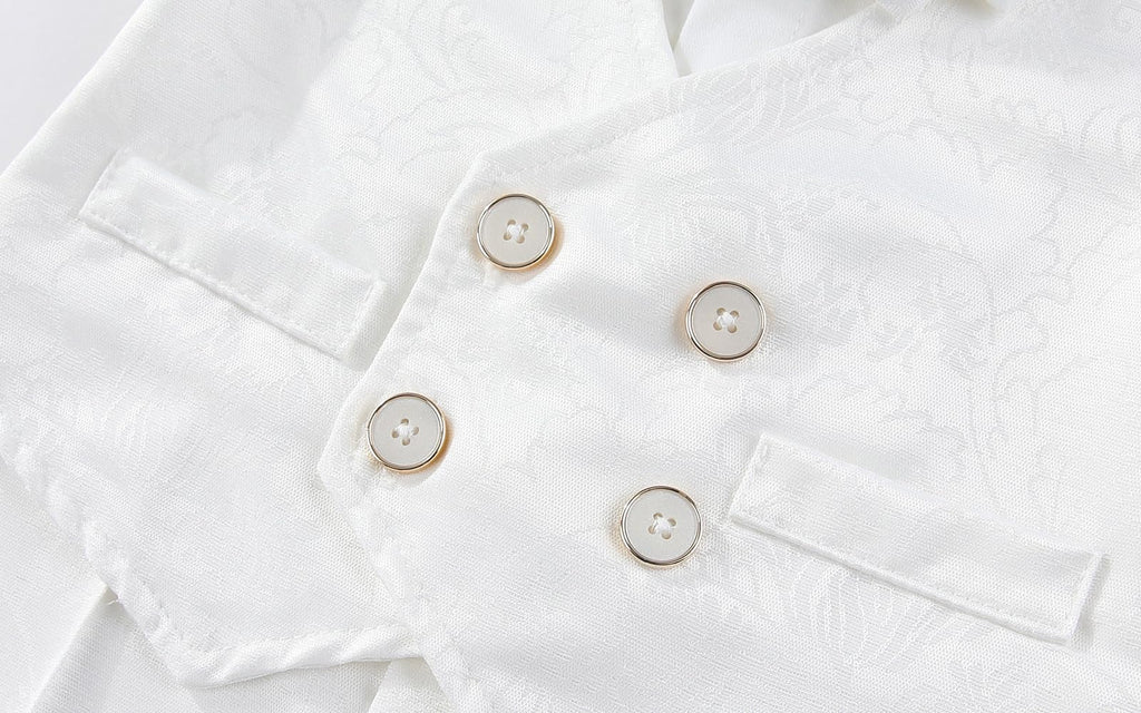 Baby Boy Baptism Outfits Christening Outfit Onesie Shirt Romper Bowtie Newborn Tuxedo Jumpsuit Formal Suit White 3-6