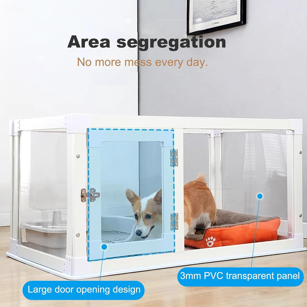 Transparent dog fence, indoor panoramic dog crate, Household Small and Medium Dog Crate, Heightened and reinforced