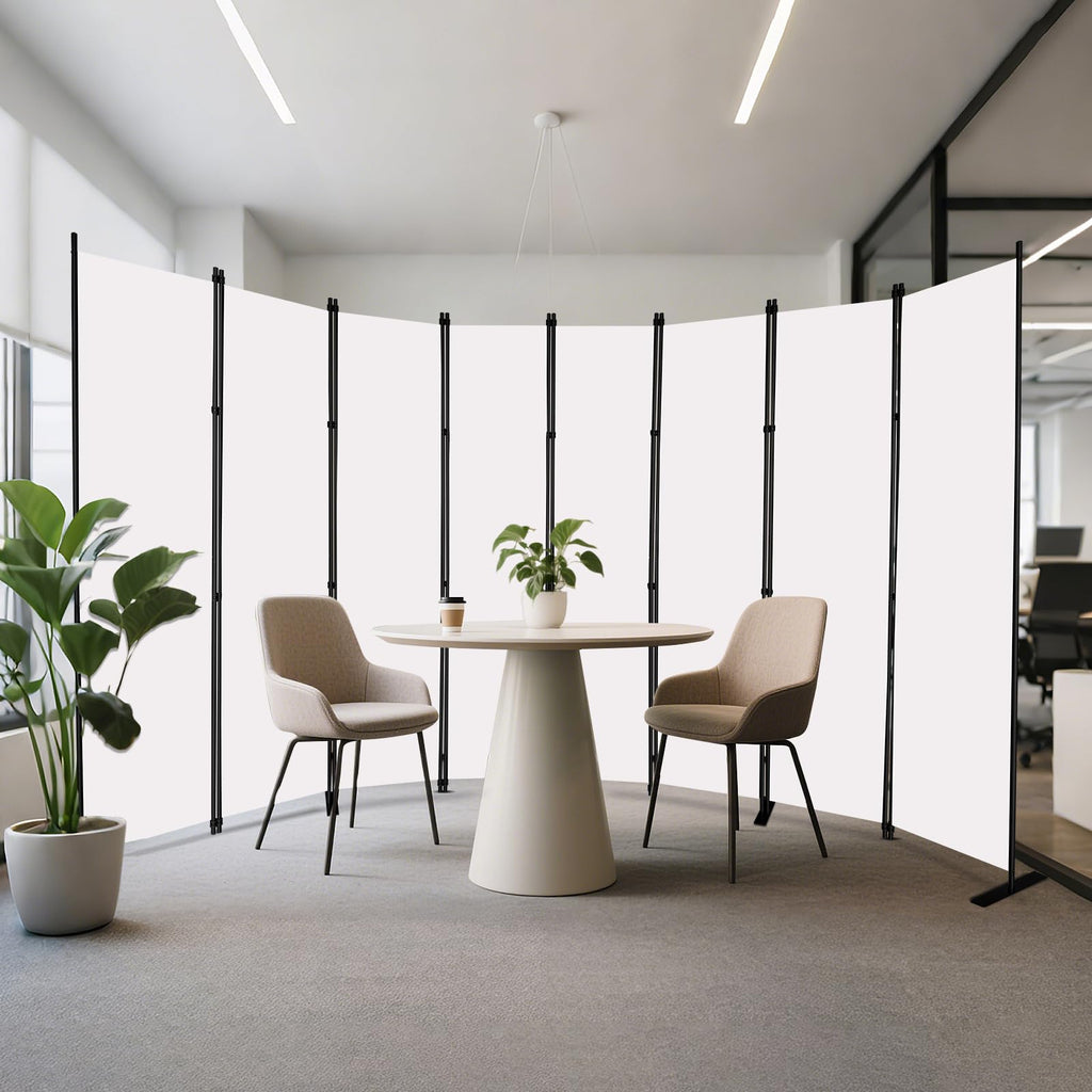 8 Panels White Room Divider Portable Privacy Screen 160" W X 72" H