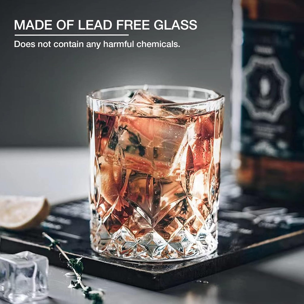 Crystal Whiskey Glasses Set of 8(Buy 6, get 2 Free), 11 OZ Old Fashioned Whiskey Glasses, Bourbon Cocktail Rocks
