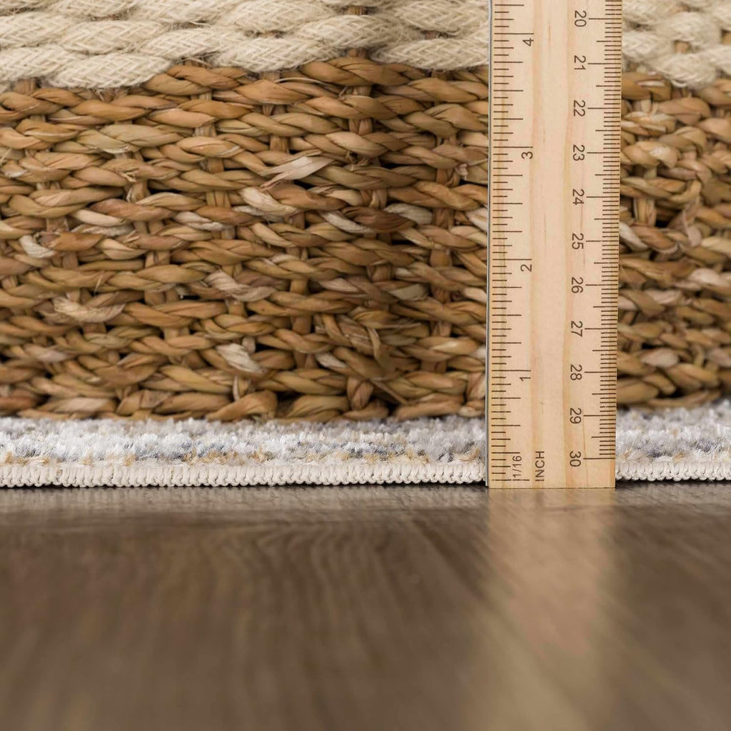Arias Machine Washable Farmhouse Traditional Medallion Area Rug - Bohemain Vintage Distressed Bordered Carpet