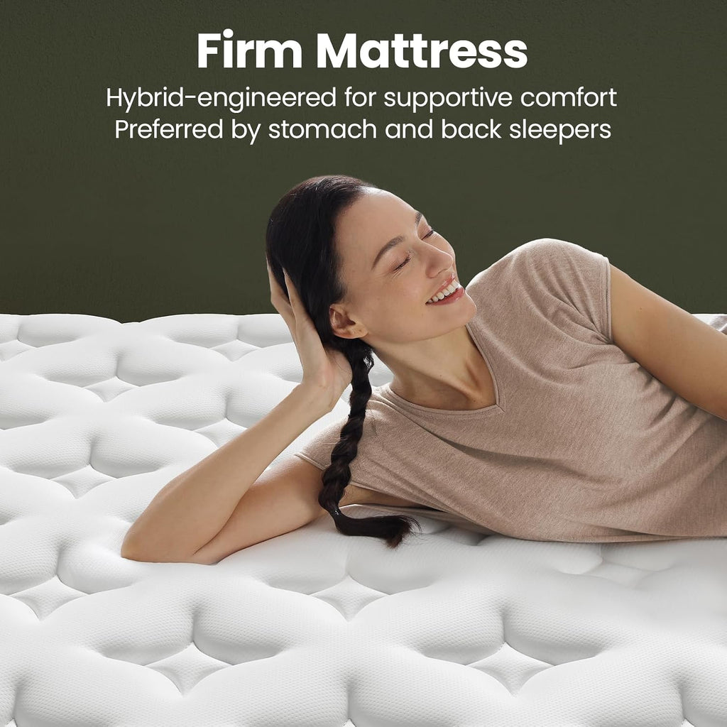 California King Mattress 13 Inch - Firm Hybrid Mattress in a Box Cal King - Orthopedic Support for Back Pain Relief &