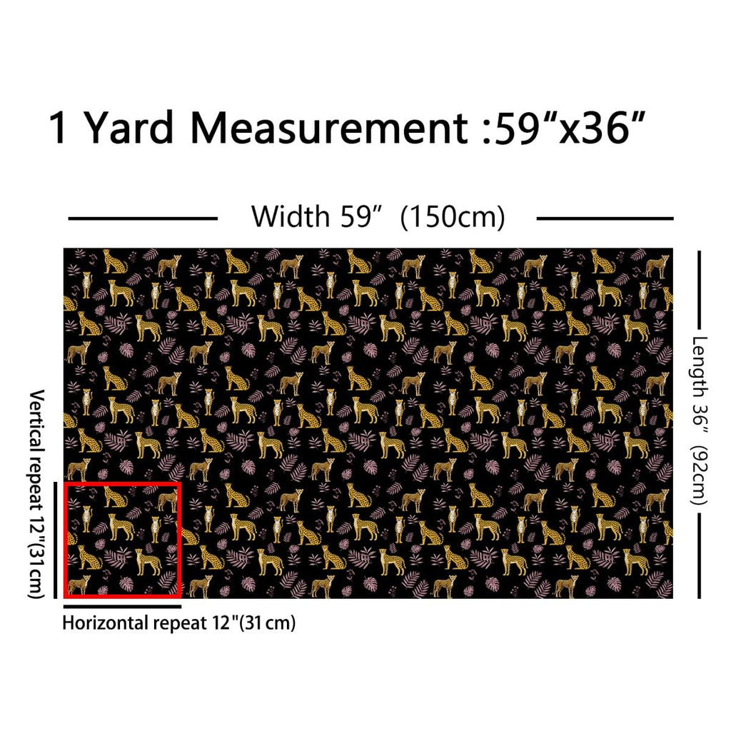 Cartoon Cheetah Fabric by The Yard Watercolor Tropical Palm Leaves Fabrics for Sewing Lovers Cute Leopard African