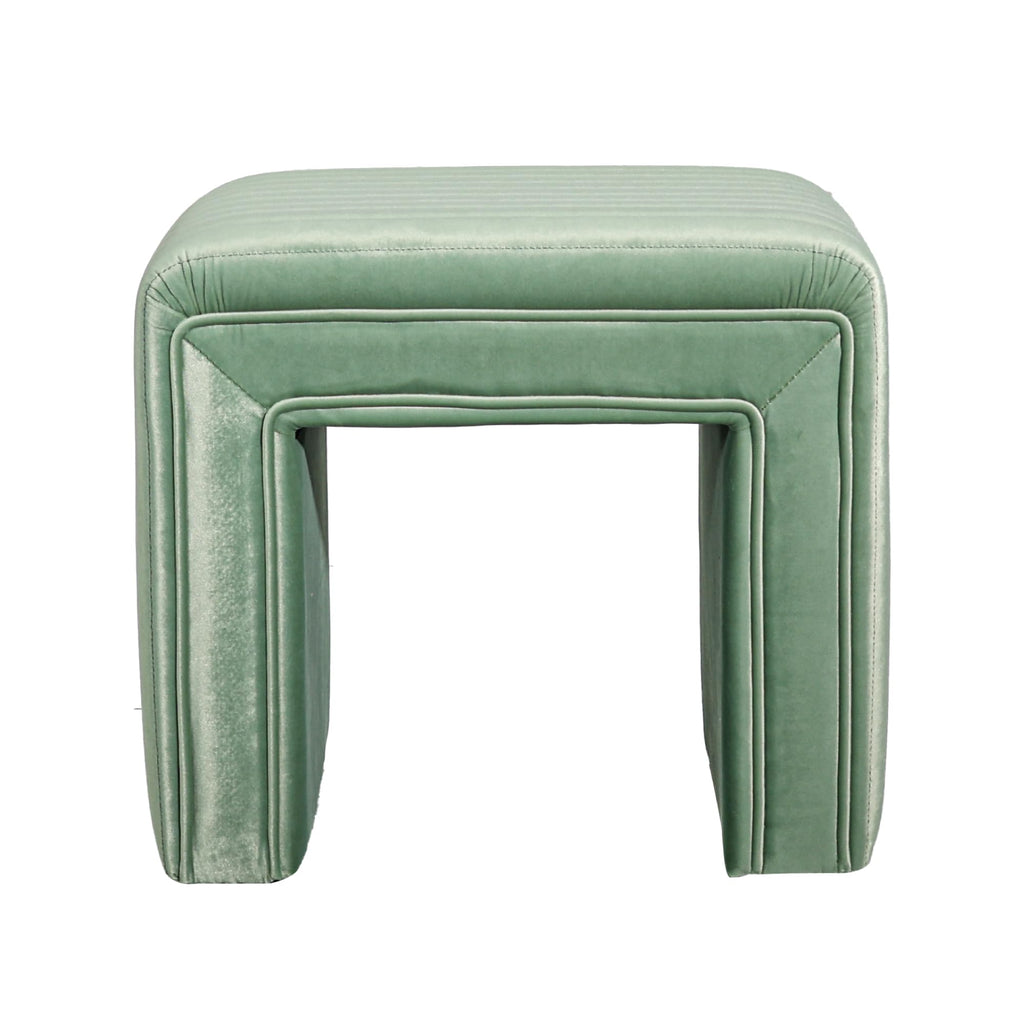Vanity Stool Chair, Modern U‐Shaped Vanity Stool, Fully Assembled Velvet Ottoman Foot Stool, Decorative Accent Stool