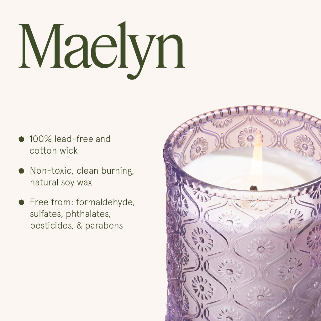Lilac Fresh Scented Candles, Soy Wax 40 Hrs