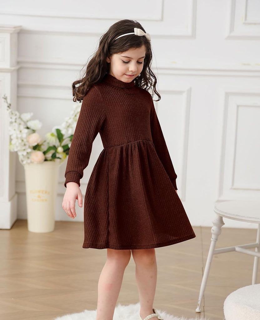Toddler Girls Fall Clothes Soft Knitted Casual Dress