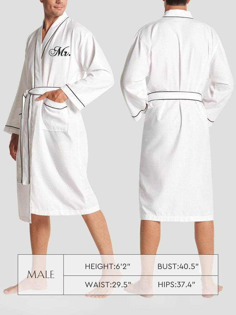Wedding Gifts for Couple, Mr and Mrs Waffle Knit Robe Sets, White