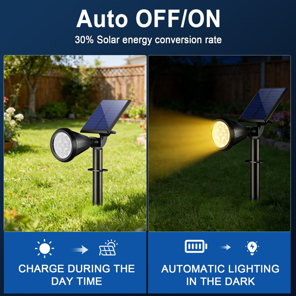 Solar Lights Outdoor Waterproof Flag Spotlights 6 Pack (Warm White)