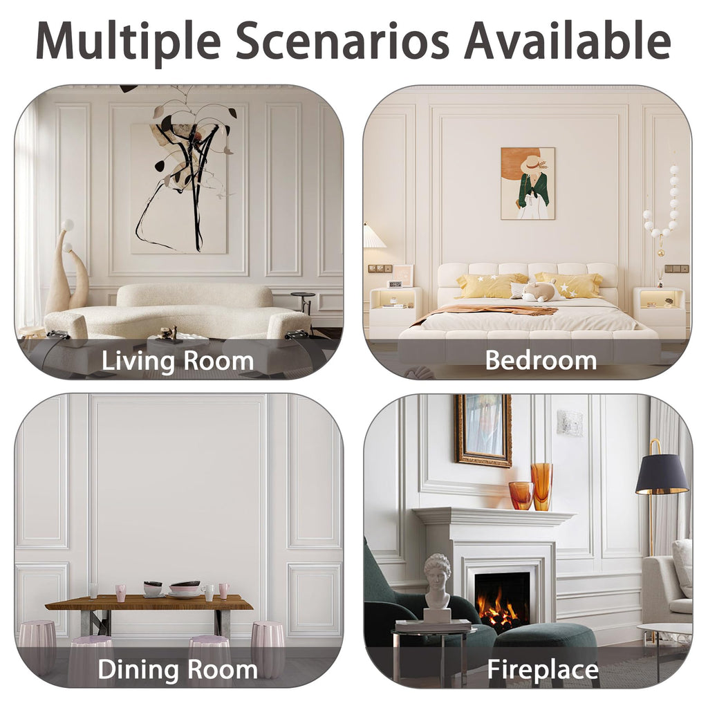 Peel and Stick Wall Molding, Chair Rail Wainscoting Panel, Finish Trim Decoration (Paintable White, 9.8ft x 0.9in)