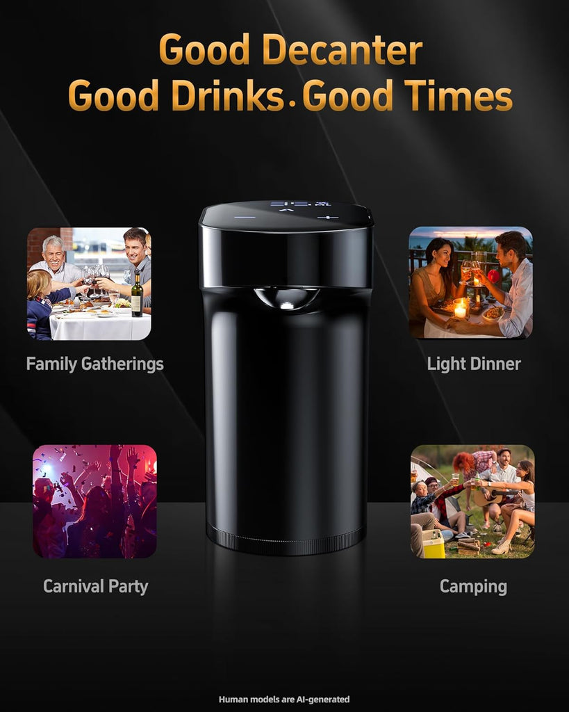 Fathers Day Gift | World Cup Viewing Party Supply,5-in-1 Electric Wine Decanter & Smart Liquor Dispenser,Automatic