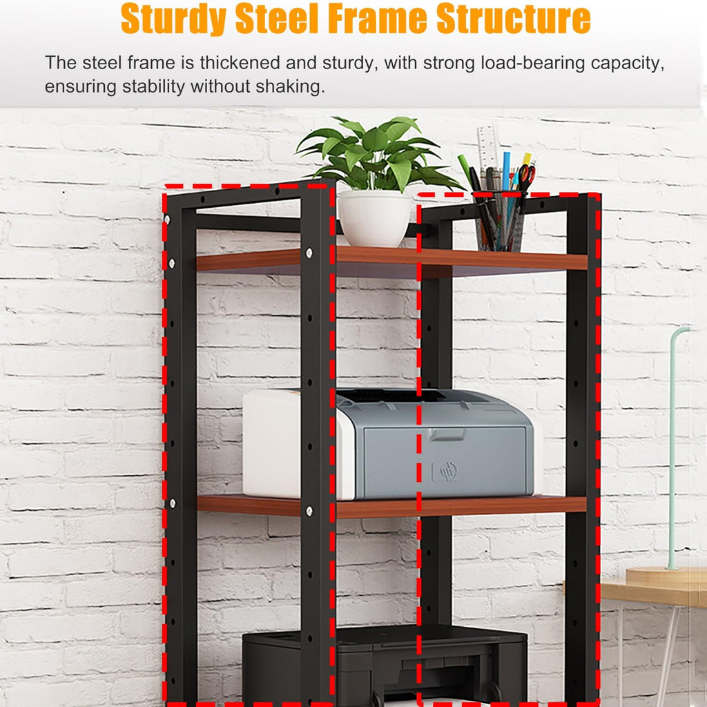 7 Tier Av Media Stand With Wheels, 55in Adjustable Audio Rack