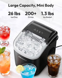 Countertop Ice Maker Machine with Handle, 26lbs in 24Hrs, 9 Ice Cubes Ready in 6 Mins, Auto-Cleaning Portable Ice