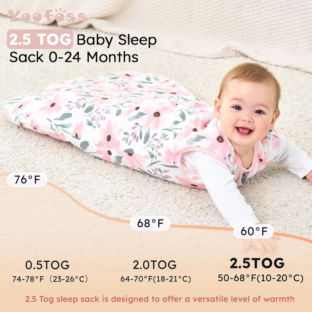 Baby Sleep Sack 12-18 Months Organic Cotton TOG 2.5 Way Zipper
