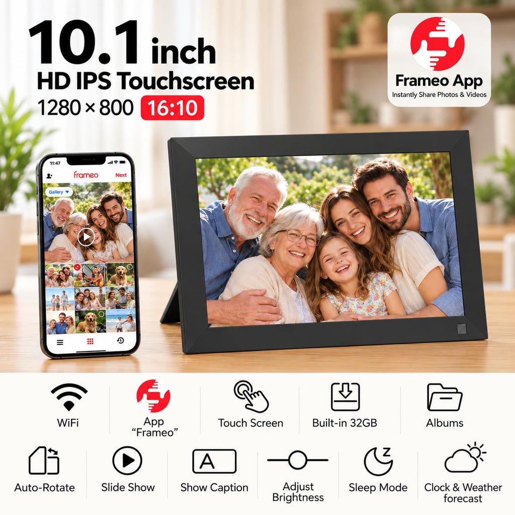 10.1 Inch WiFi Digital Picture Frame, Calendar
