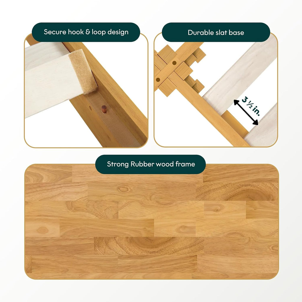 14" Bed Frame - Solid Wood Platform Bed - Japanese Joinery Bed Frame - Wood Slat Support - No Box Spring