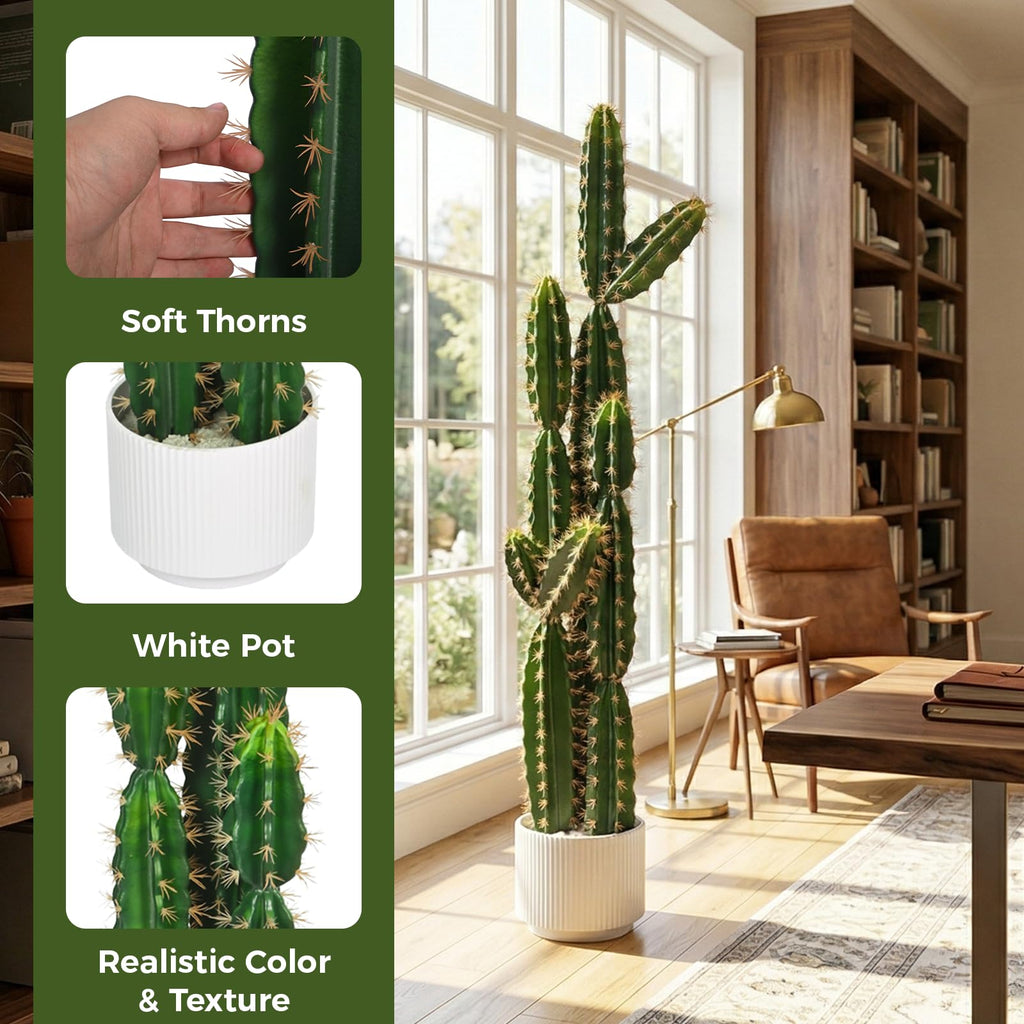 51 Inch Large Artificial Cactus for Indoor Outdoor Decor