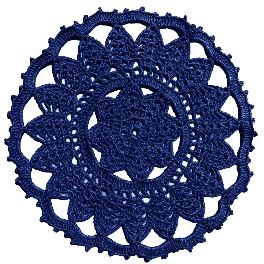 2 PCS Leaves Flower Lace Doilies 9 Inch Crochet Round Coasters Dining Room Table Placemats Elegant Tableware Place