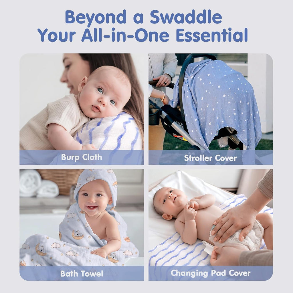 Muslin Swaddle Blankets Receiving Blanket for Newborn Boys