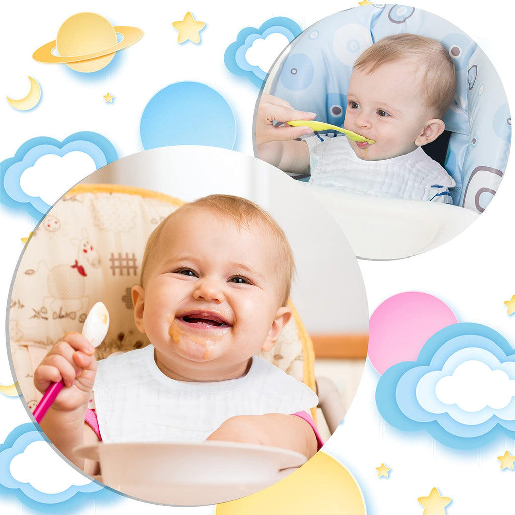 10 Pcs Baby Bibs 360° Rotate Baby Bandana Muslin Drool Bibs Petal Bibs Burp Gauze Cloths Absorbent Bib (, )