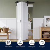 Bifold Barn Door 30" x 84", MDF Bi-Fold Sliding Closet Doors with Hardware Kit Included, Pre-Finishe