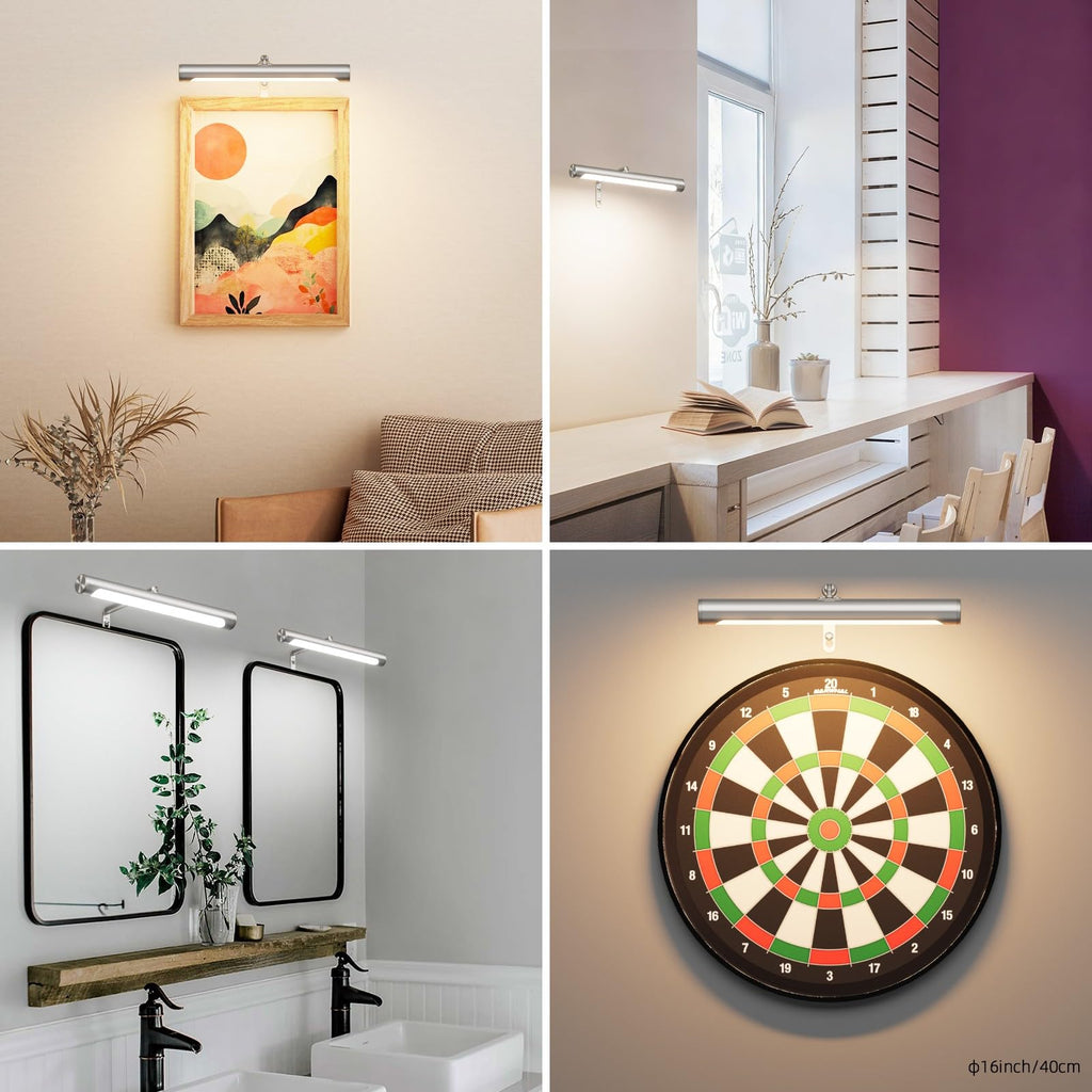 12" Plug in Picture Light 4W Nickel Art Light with Remote