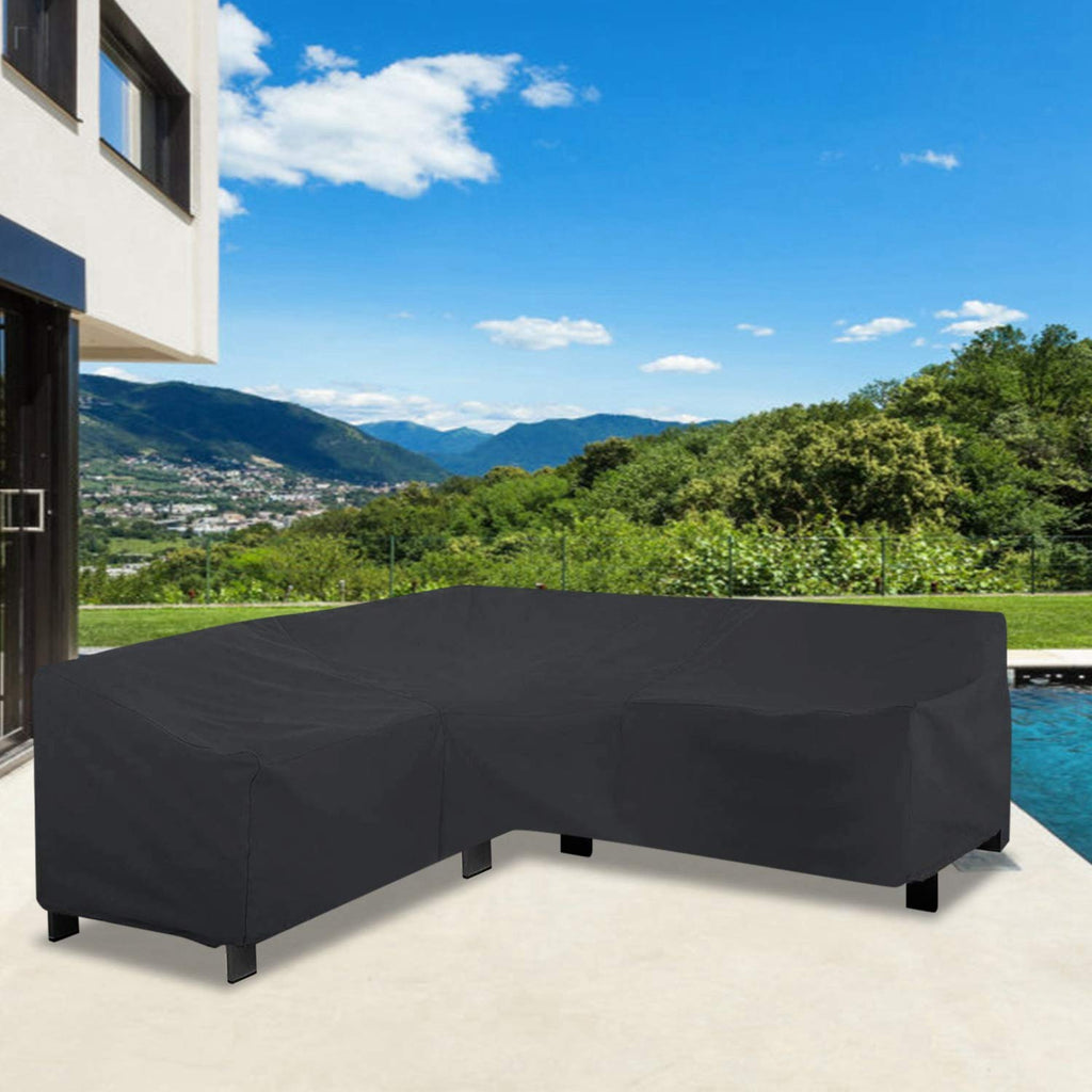 Patio Sectional Sofa Cover Waterproof V Shape Furniture Cover Outdoor Couch Cover Heavy Duty Garden Furniture