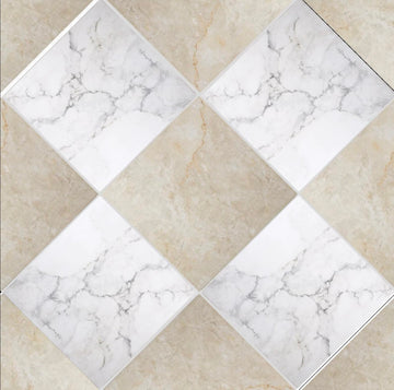 Palazzo Checkerboard | 12"x12" Porcelain Marble Look Floor & Wall Tile (Blanc/Crema, Carton)