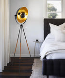 Sulis 58" Modern Tripod Floor Lamp with Gold Foil Satellite Shade