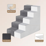 Dog Stairs for High Bed 22.5" H, 5-Step Dog Steps for Bed, Pet Steps for Small Dogs and Cats