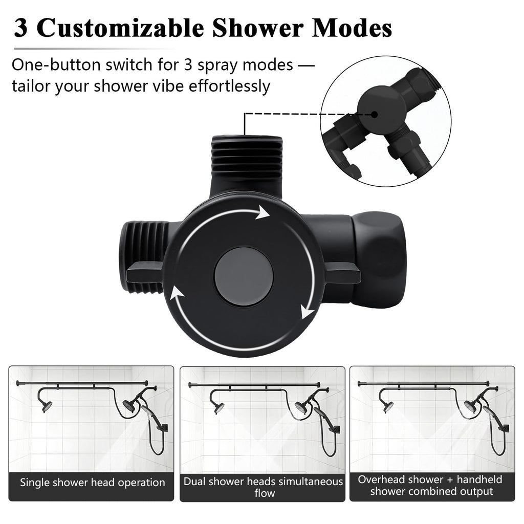 Tandem Shower Head, Dual Shower Head with Handheld for Two People