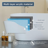 67 Inch Acrylic Freestanding Bathtub, Deep Soaking Tub with Non-Slip Base, CUPC Certified Free Standing Tub, Chrome