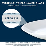Vitrelle 18 Piece Glass Dinnerware Sets Service for 6, Triple Layer Chip & Crack Resistant Glass Plate and Bowl Sets