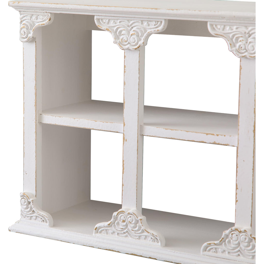 Vintage Rustic Floating Shelves for Wall White, 3-Tier Wall Shelf