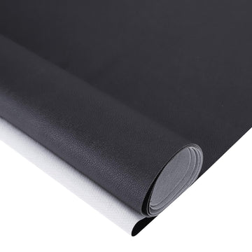 Faux Leather, PVC Leather for DIY Upholstery, Sofa Car Boat Seat Repair, Waterproof & Easy to Clean, Black (1 Yd