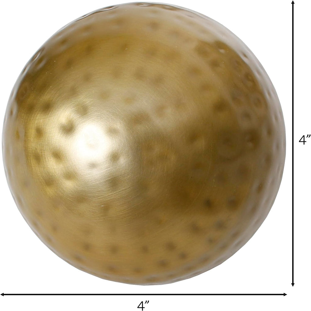 Decorative Balls, Orbs, Spheres Pieces 4 inch Bowl/Vase Filler Antique Brass - Set of 4