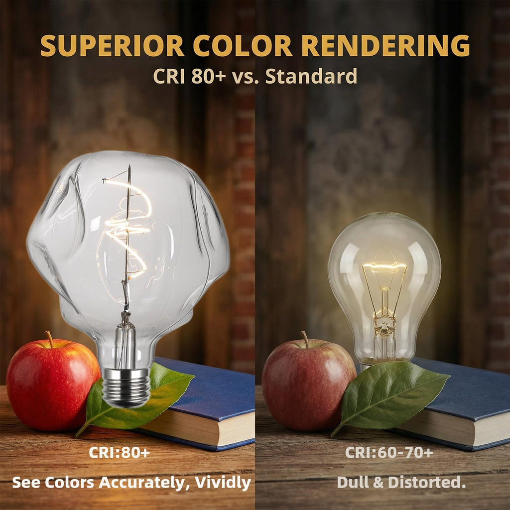 G125 Large Alien Globe Edison Bulb,2700K Clear GlassDimmable LED E26 5W 1PK