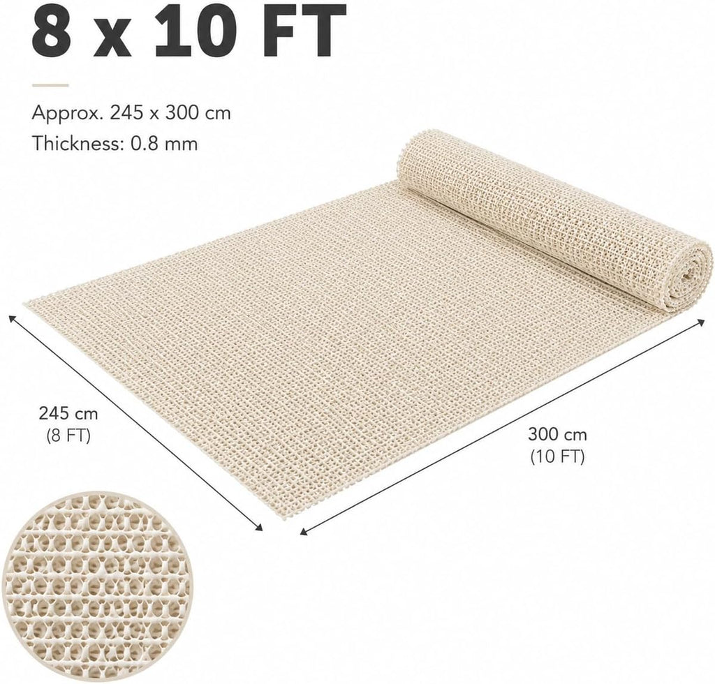 Non Slip Rug Pad 8x10 Feet for Hardwood Floors and Large Area Rugs