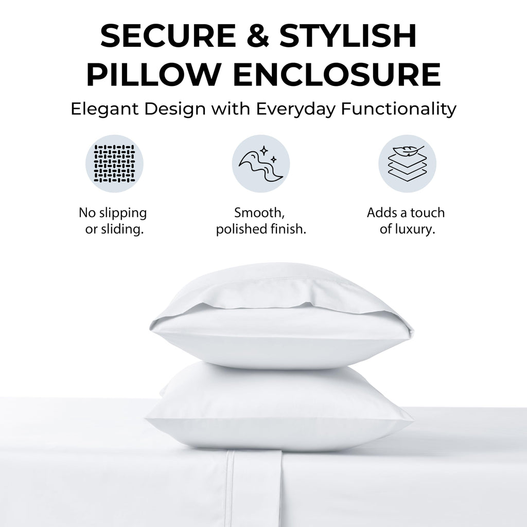 Sheet Set, 500 TC Single-Ply Cotton Sateen, 4-Piece, White