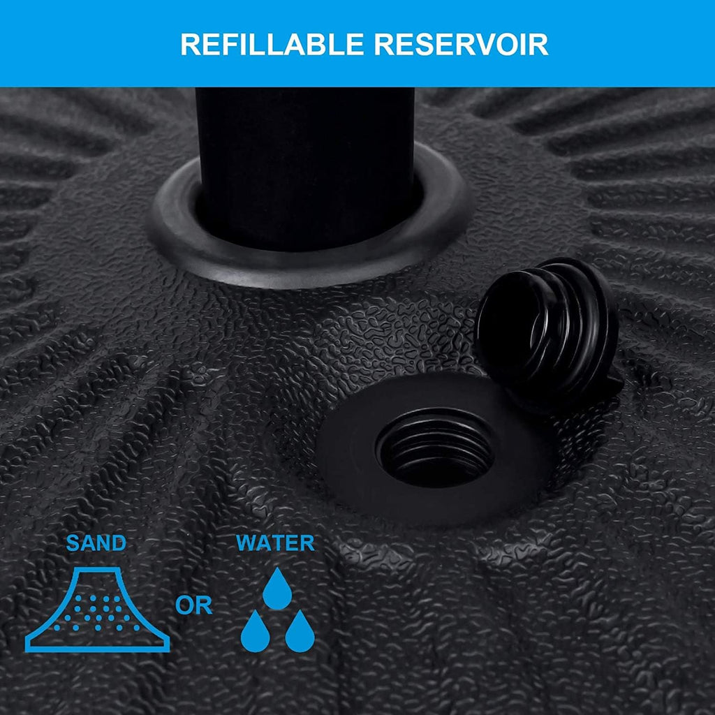 20" Round Heavy Duty Patio Umbrella Base Stand with Steel Umbrella Holder