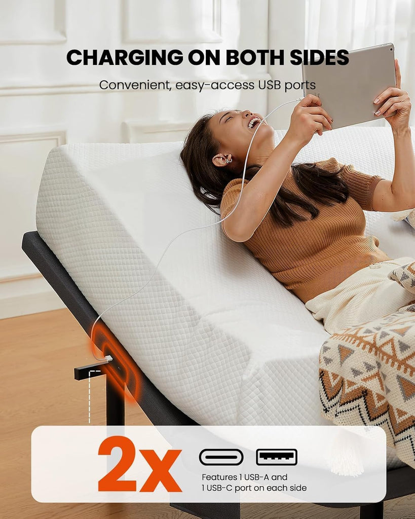 Amada Queen Adjustable Bed Frame with Wireless Remote and Zero Gravity