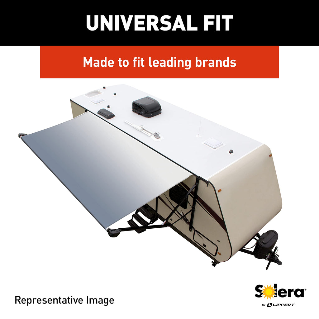 Universal Fit Heavy-Duty Vinyl RV Patio Awning Replacement Fabric Solid Black 20' Awning (19'4" Fabric)