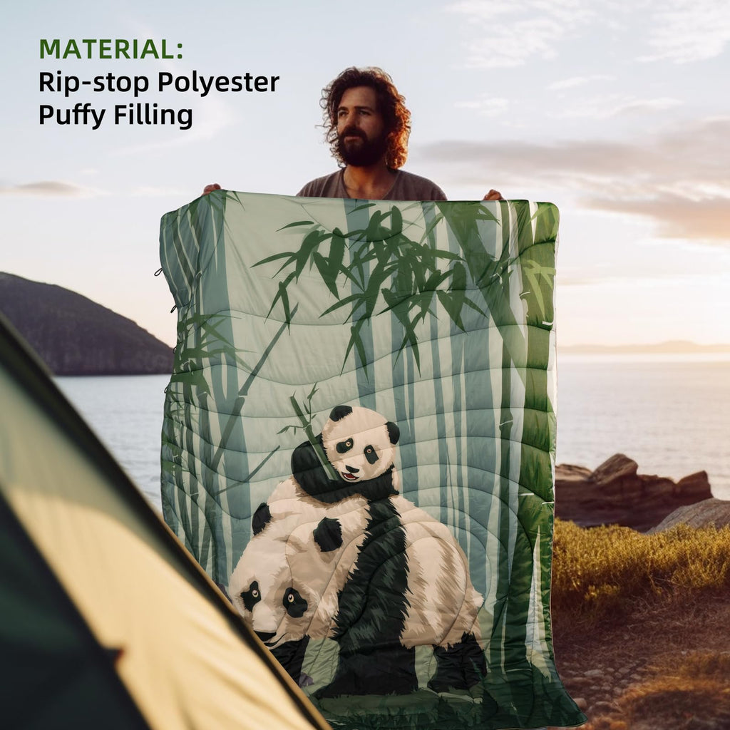 Large Puffy Camping Blanket Lightweight 78"x 56"