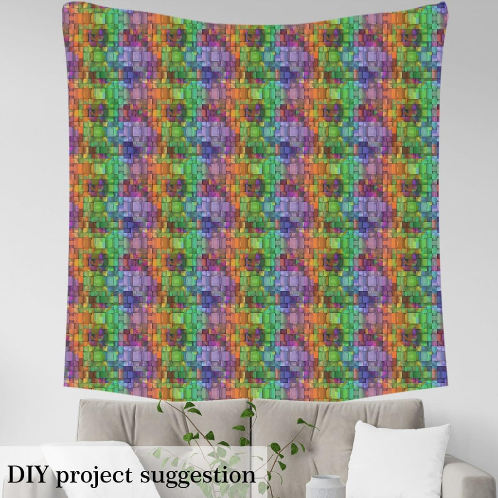 Geometric Rainbow Fabric By The Yard Soft