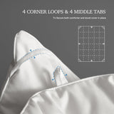 Luxury White Goose Feather Down Fiber Comforter Full Queen, 100% Cotton All Season Duvet Insert Quee
