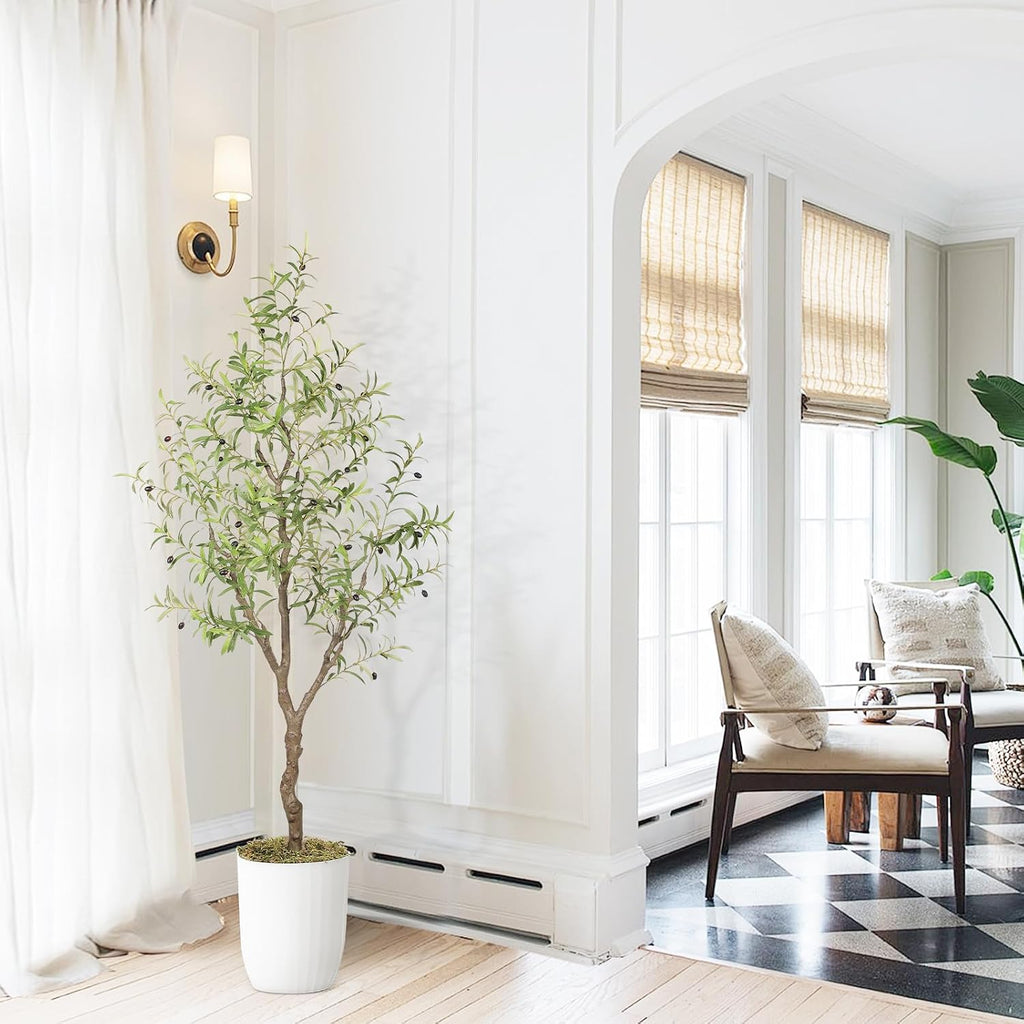 Olive Trees Artificial Indoor with Olive Branches, Lifelike Fruits