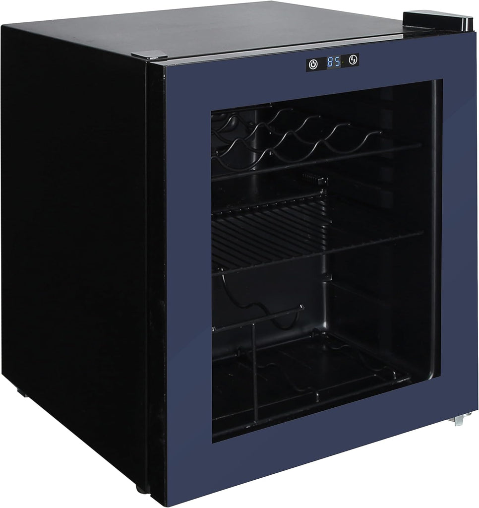 Beverage Cooler Refrigerator 15 Wine Bottle/60 Can Capacity, Glass Door, 17-Inch