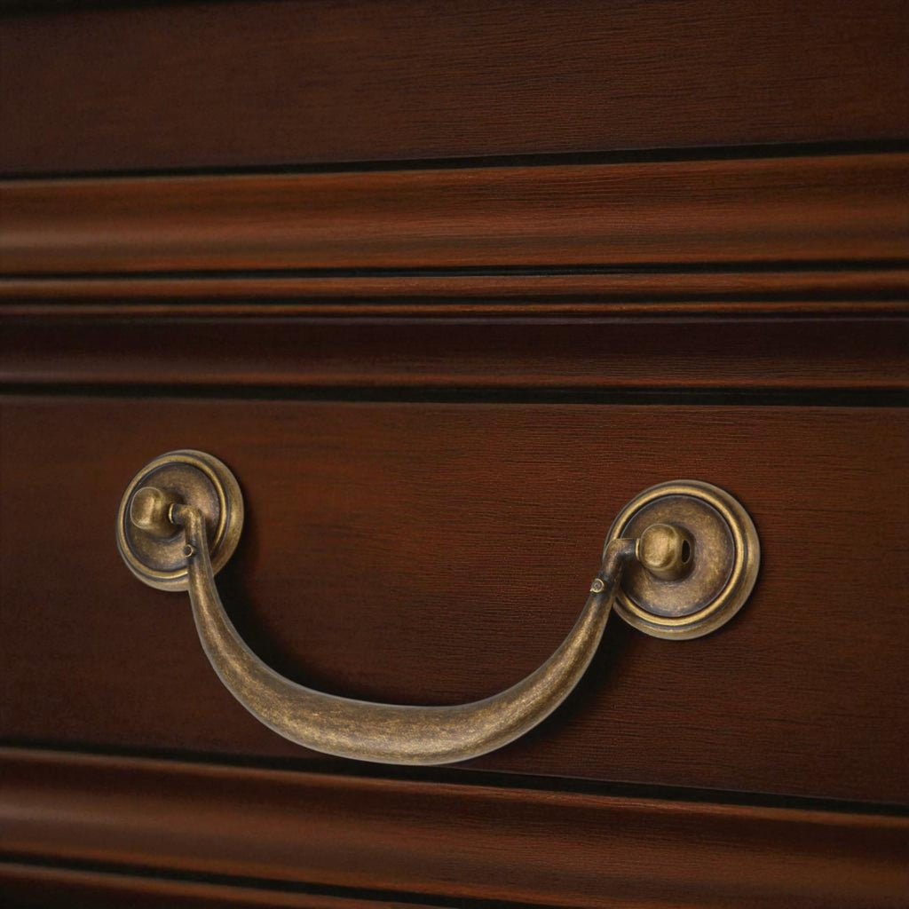 4.5" C-C Bail Handle Drop Pull Vintage Drawer - Antique Bronze Style Cabinet Dresser Knob Hardware, Zinc Alloy